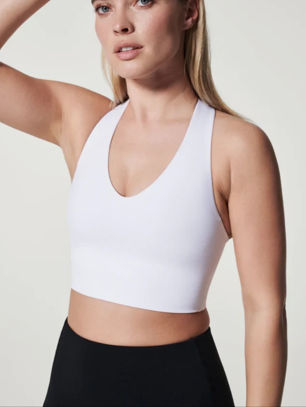 Nwt Spanx Longline Medium Impact Sports Bra White 2xl